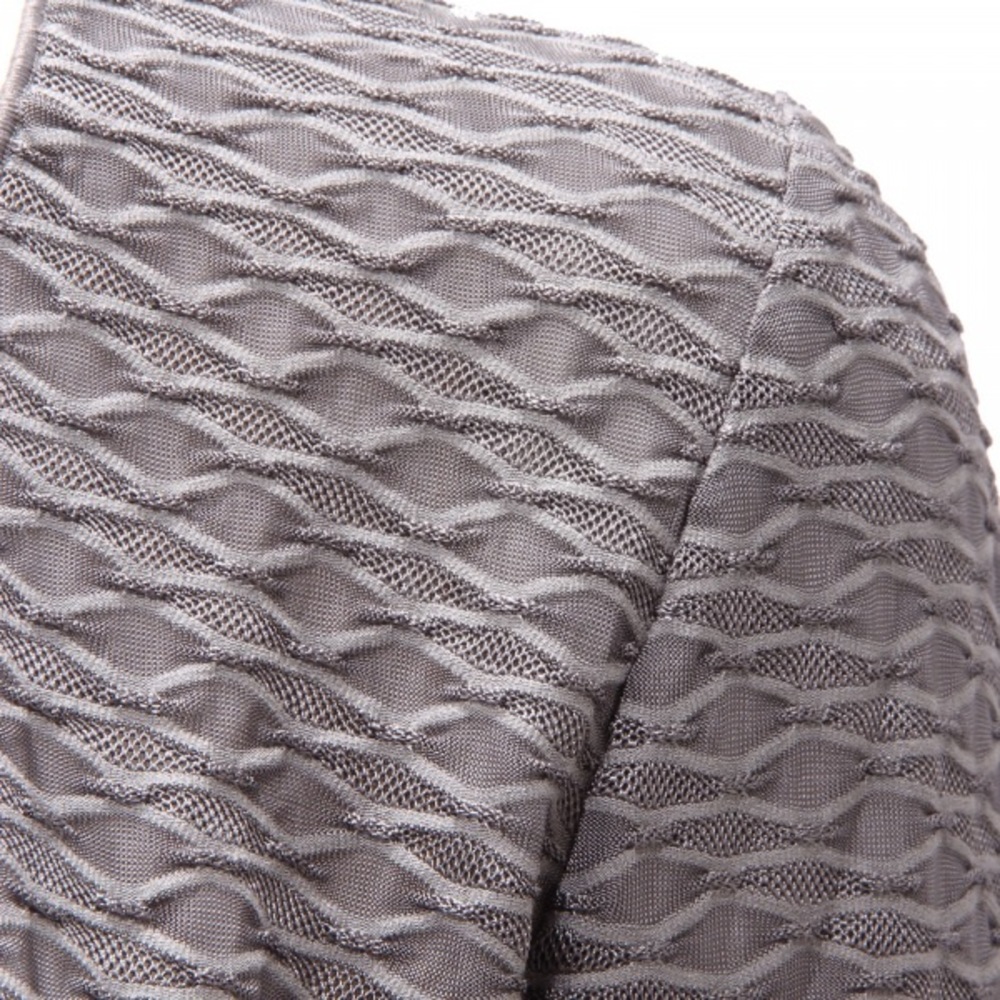 Emporio Armani Gray Jacquard Round Collar T-shirt Sz 36 (US 0), Made in Italy - Picture 3 of 11